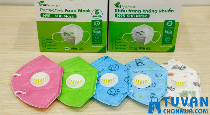 Khẩu trang trẻ em có van thở N95 SHB Pro Mask