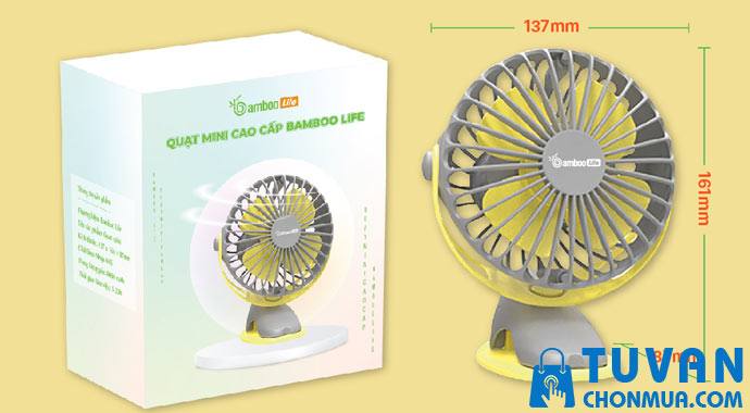 Quạt mini Bamboo Life tích điện Quạt mini Bamboo Life tích điện