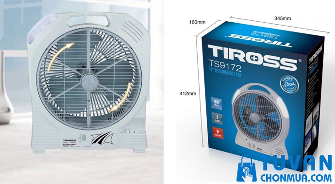 Quạt tích điện Tiross chính hãng Quạt tích điện Tiross chính hãng